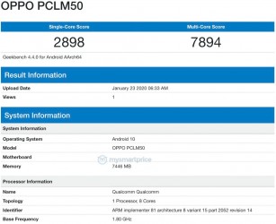 两个oppo手机访问geekbench  - 用Snapdragon 765和Helio P90