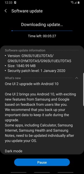 解锁三星Galaxy S9 +在美国获得Android 10