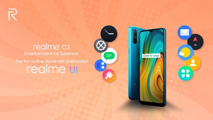 Realme C3将成为第一个智能手机，以便在框中运行Realme UI