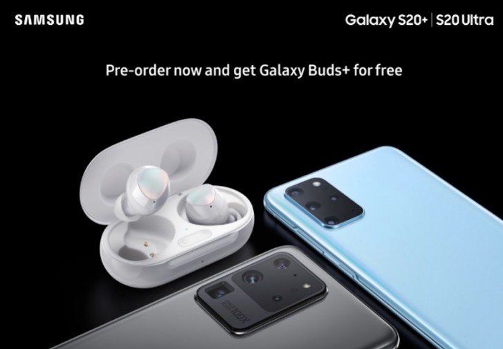 三星Galaxy S20 +，S20超级预订配有免费的Galaxy Buds +