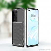 Huawei P40 Pro案例的图像在后面展示了一台Penta相机，前面的平面屏幕