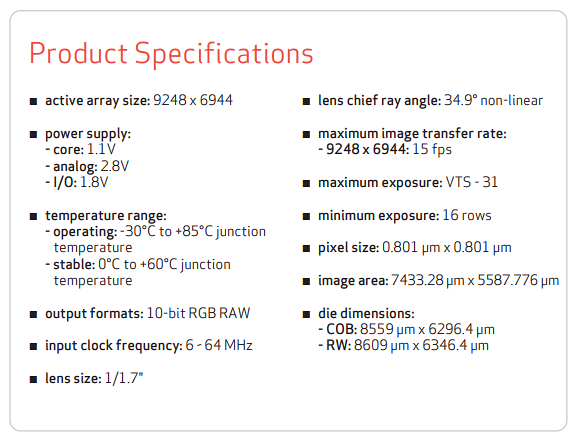 Omnivision推出了具有8K视频支持的64MP 1 / 1.7“图像传感器