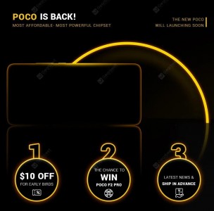 Poco F2 Pro Promo宣传活动与装满茶的产品页面开始，有些细节