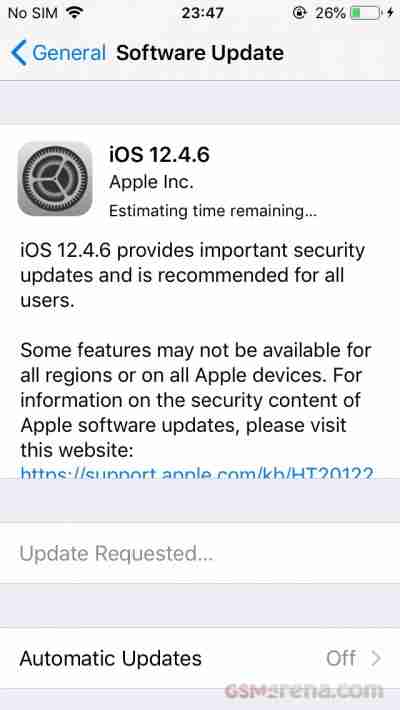 iOS 12.4.6为iPhone 5s，6岁及以上的iPad发布