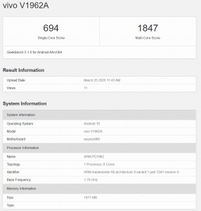 Vivo S6 5G与Exynos 980运行GeekBench，突出了S765G供电的Z6 5G兄弟姐妹