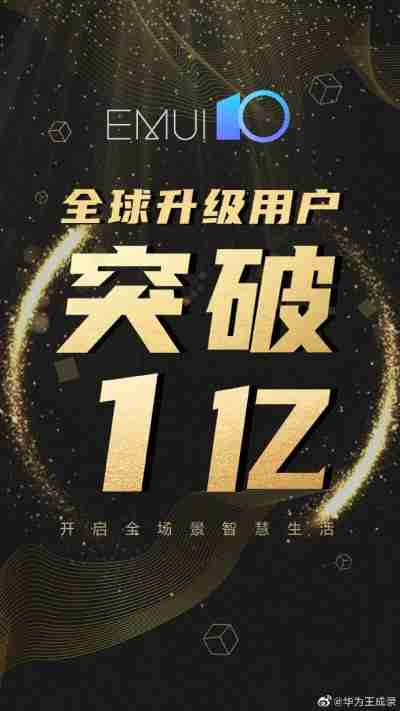 EMUI 10现在安装在全球1000万台设备上