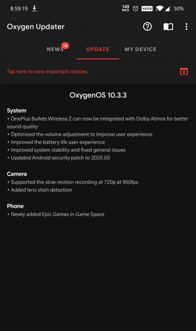 OnePlus 7T和7T Pro在印度更新，在相机中具有960fps视频和污迹检测