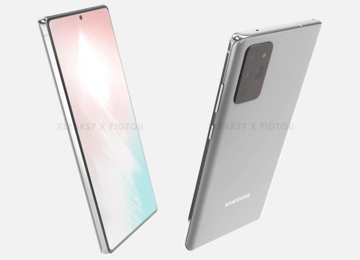 三星Galaxy注意20所谓的CAD渲染泄漏与Galaxy S20 Ultra的相机设置