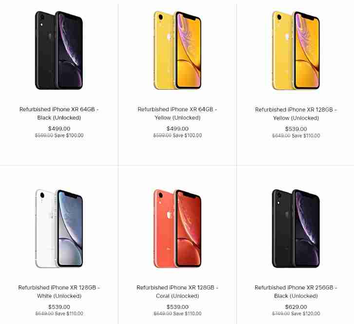 Apple开始在美国销售翻新的iPhone XR单位