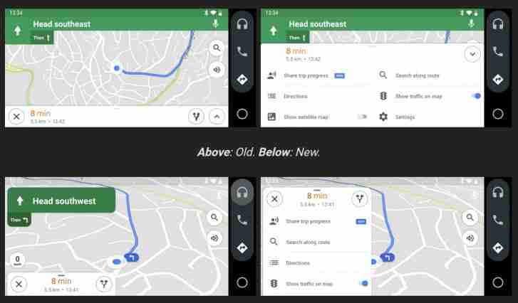 Google地图在智能手机上获取Android自动的UI更新UI