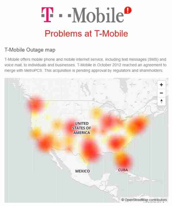 T-Mobile和Metro订阅者在美国体验重大中断