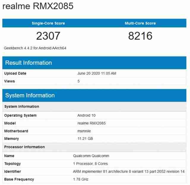 Realme x3在Geekbench上发现了12GB的RAM