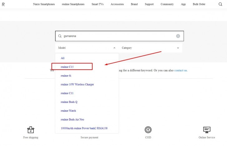 抵达印度的Realme C15出现在支持页面上