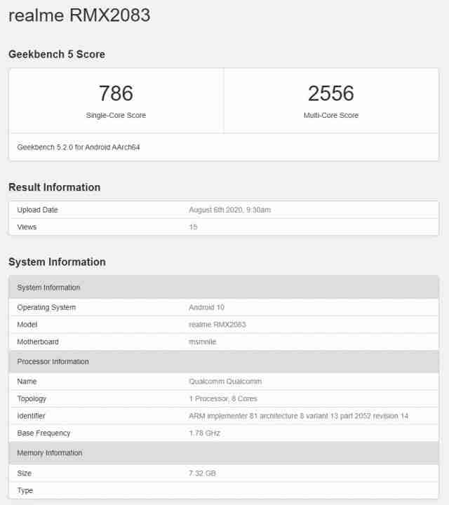 Realme X3 Pro弹出GeekBench，Snapdragon 855+