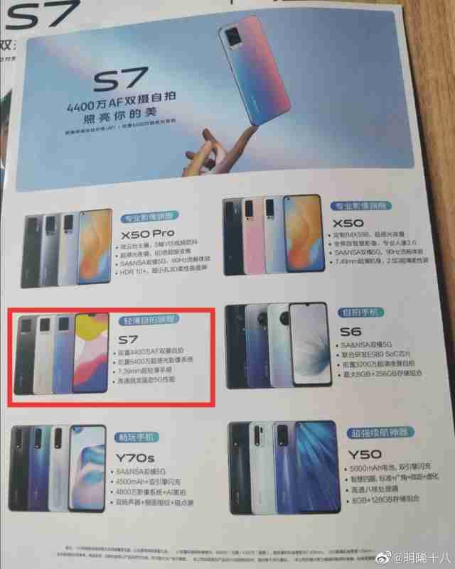 更多Vivo S7主要规格在发布之前出现