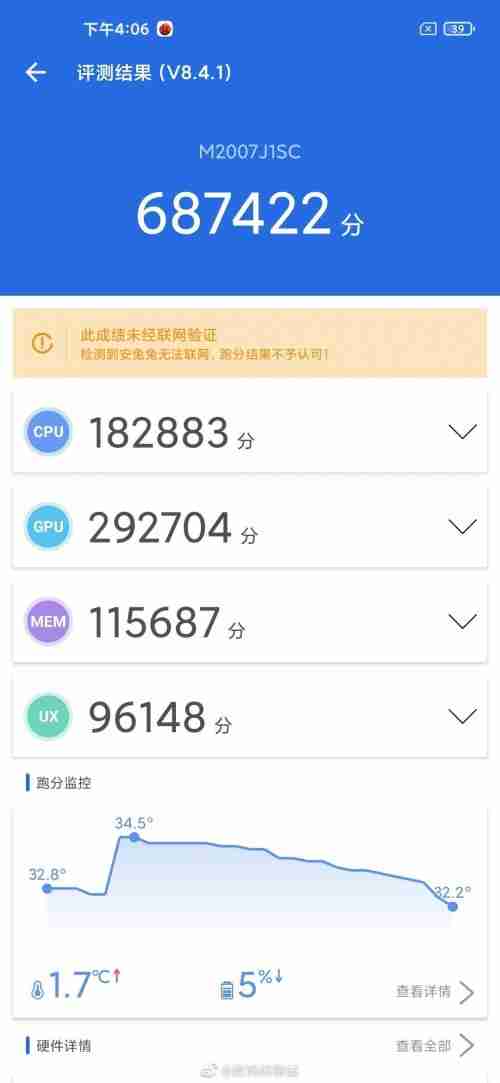 小米装置用Snapdragon 865粉碎安特鲁，是MI 10 Pro还吗？