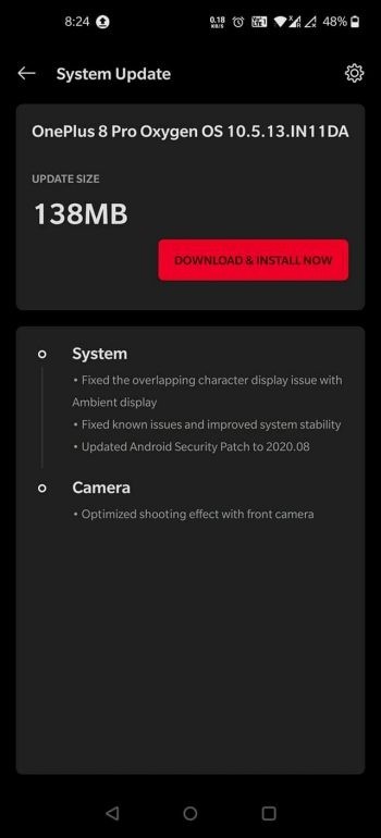 OnePlus 8和8 Pro获取一些错误修复和8月安全补丁
