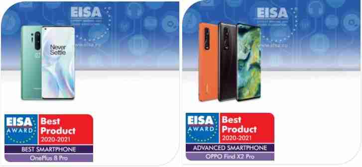 OnePlus，OPPO，华为，三星和索尼手机都赢得EISA 2020-2021奖项