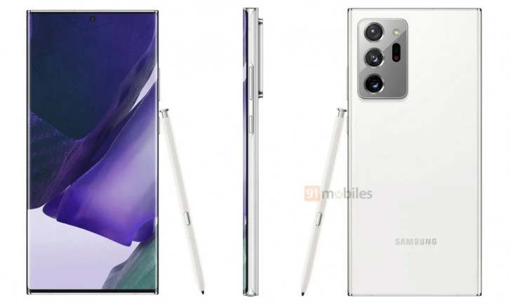 三星Galaxy Note20 Ultra出现在神秘的白色阴影中