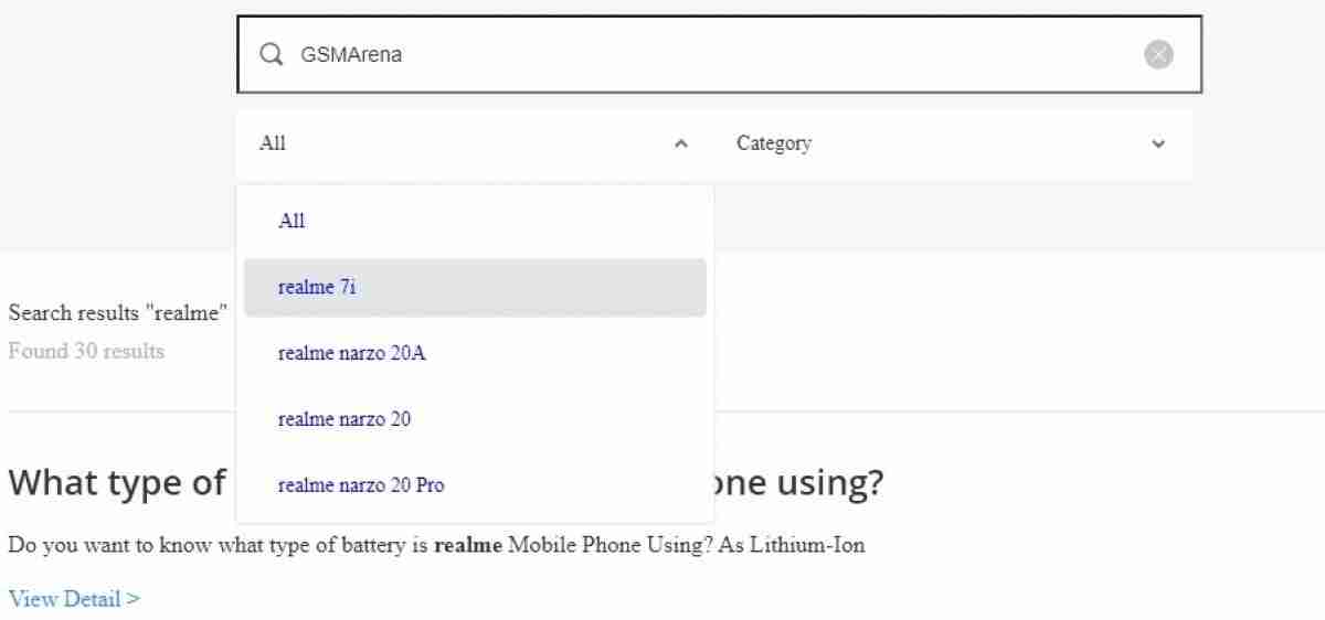 Realme 7i印度在支持页面上出现即将推出