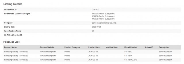 Samsung Galaxy Tab Active3将使用Exynos 9810，具有双SIM版本