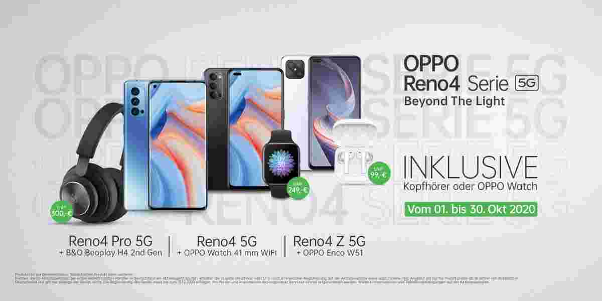 Oppo给欧洲带来了三个Reno4 5G智能手机