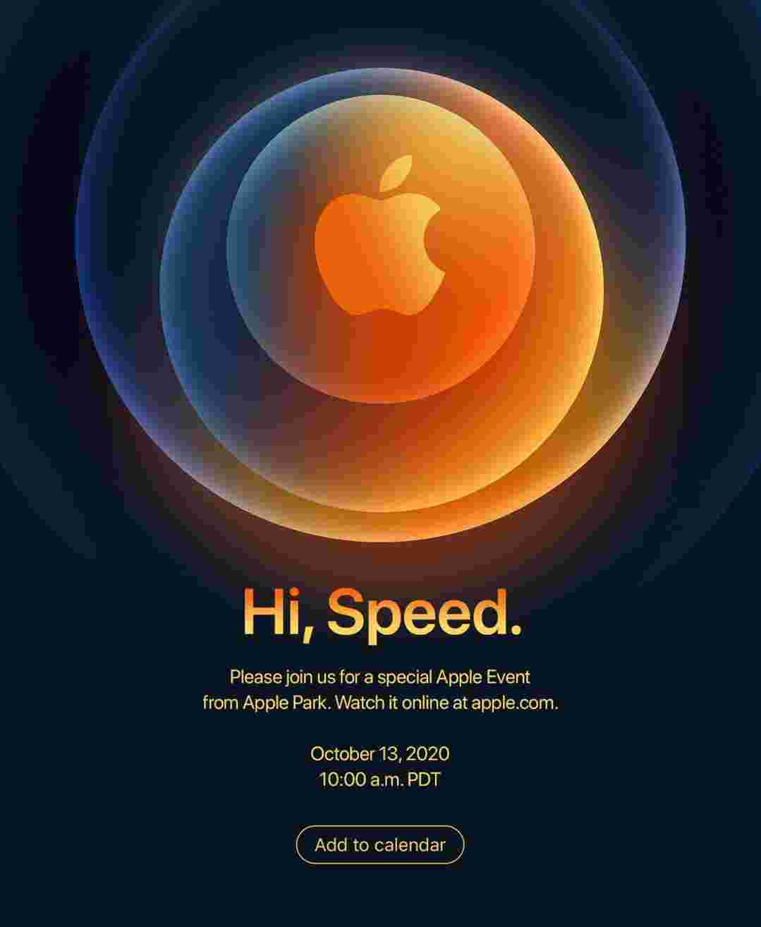 Apple于10月13日举办iPhone 12活动