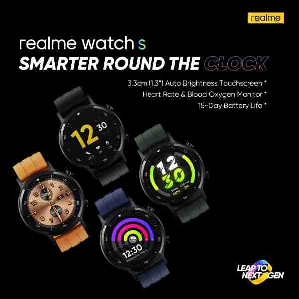 Realme Watch S将于11月2日亮相，主要规格确认