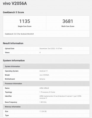 带Snapdragon 888的体内是否早期Geekbench 5测试