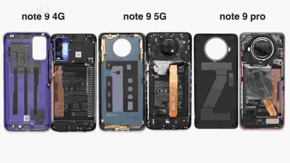 Redmi Note 9系列拆除揭示了4G和5G型号之间的差异