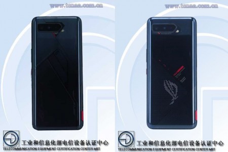 不同版本的华硕罗格电话5在tenaa：屏幕替换背面的腾讯标志
