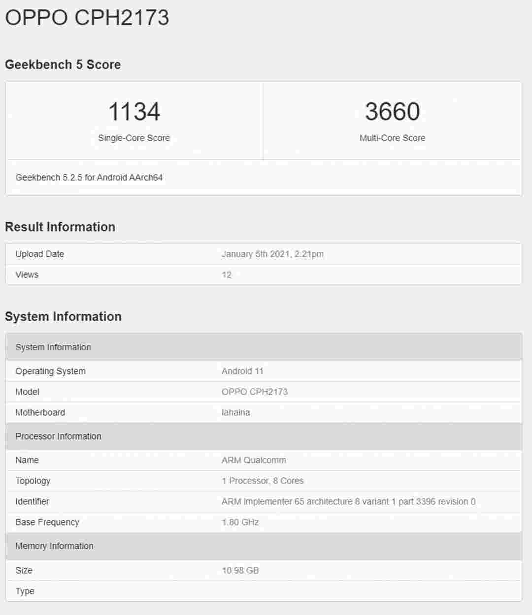 Oppo找到X3也将Snapdragon 888带到Geekbench