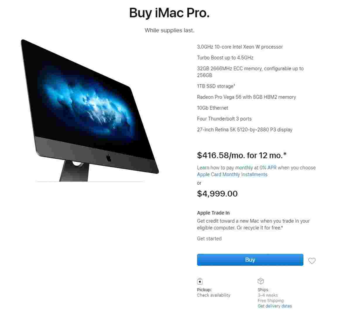 Apple停止IMAC Pro