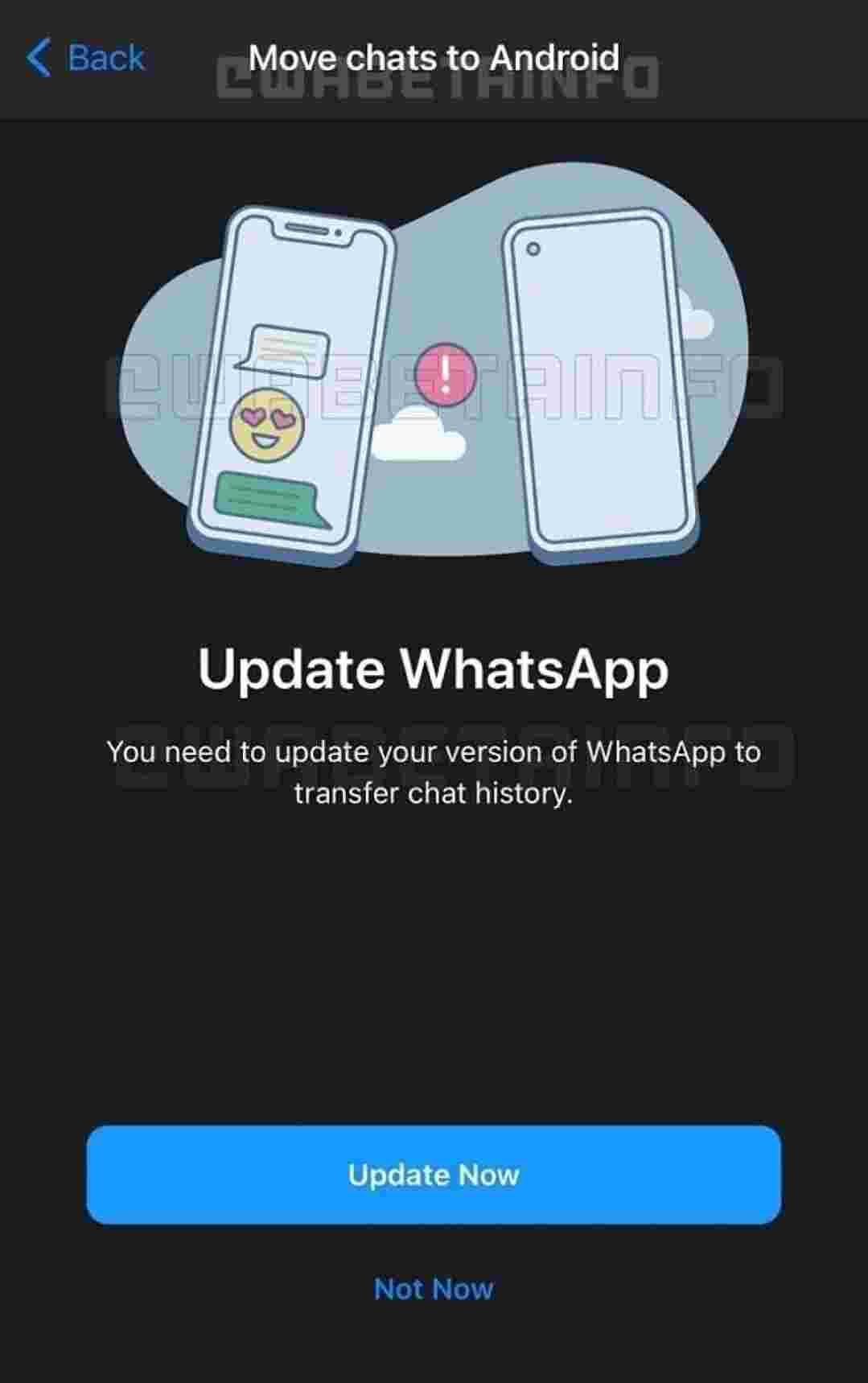 whatsapp正在跨平台聊天迁移工作
