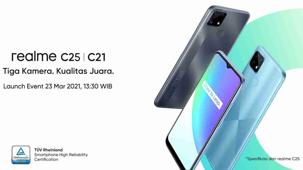 Realme C25将于3月23日推出Helio G70 SoC和48MP三重相机